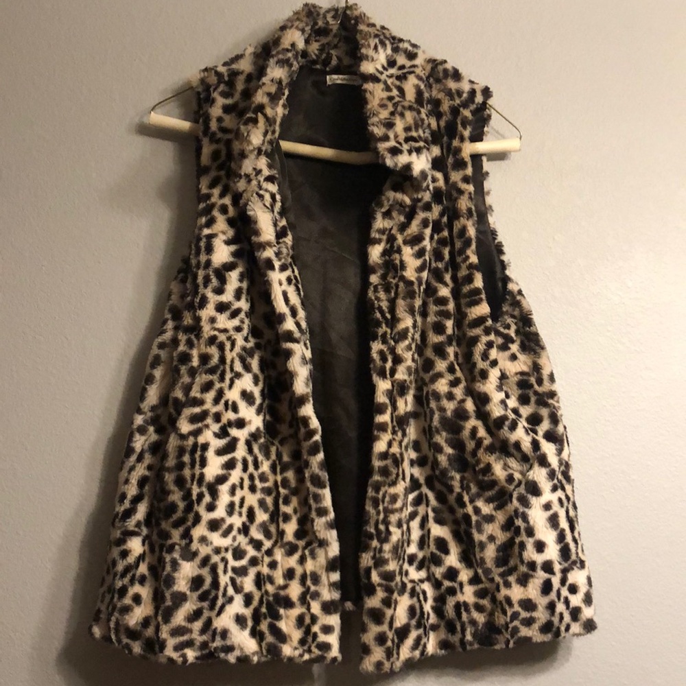 Faux fur vest.  Plush. Super cute!